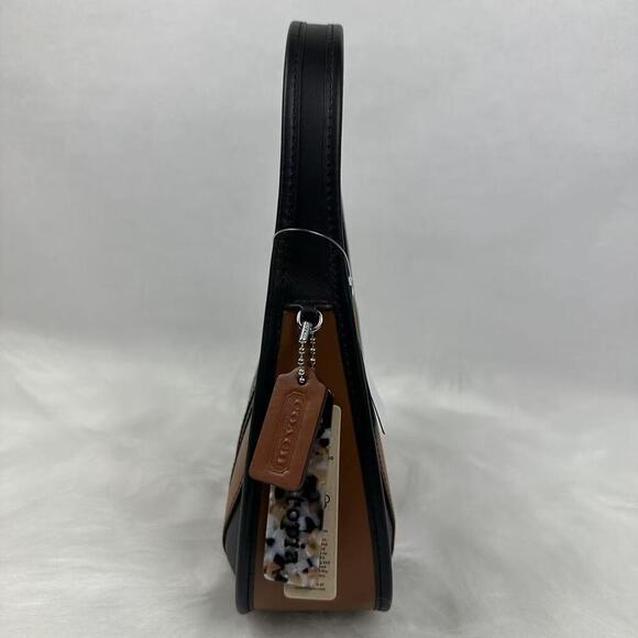 Coach Ergo Bag Wavy Stripe Upcrafted Coachtopia Leather In Brown Black CQ004 - Picture 5 of 8